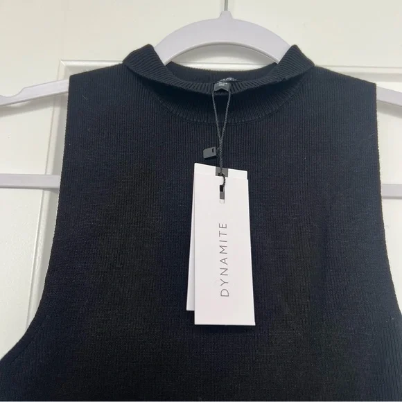 Dynamite Mock Neck Ribbed Mini Dress - Picture 7 of 8